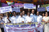 KJP   protests against govt apathy to continue welfare schemes initiated by BSY